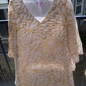 Lilly  Pulitzer Gold Cape Dress